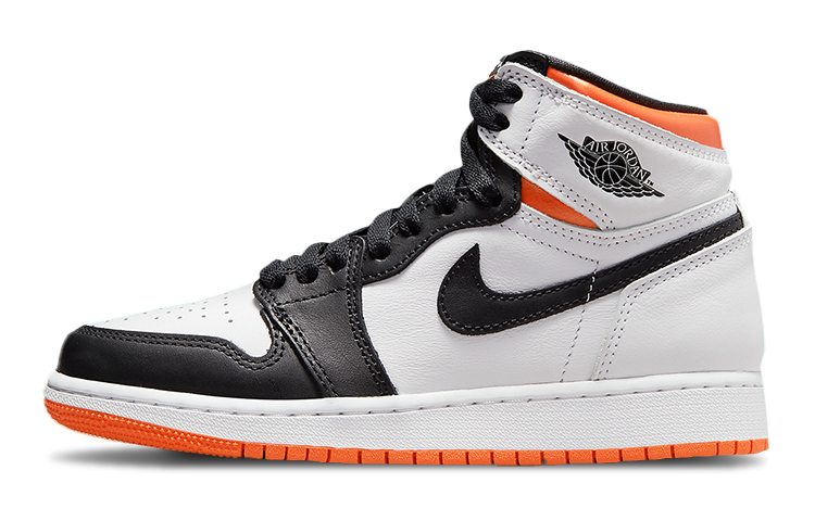 Кроссовки Jordan JordanAir Jordan 1 etro High OG "Electro Orange" GS (бело-черно-оранжевые)