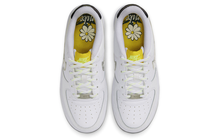 Кеды Nike NikeAir Force 1 "Daisy Pack" GS (бело-желтый) — Белыйжёлтый — фото 5