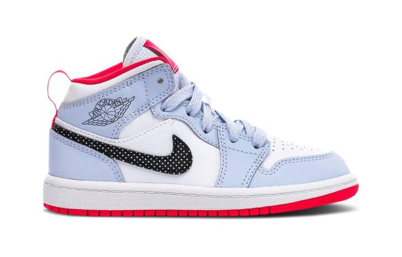 Детские кроссовки Jordan Air Jordan 1 Mid (голубые) — 冰蓝 — фото 4
