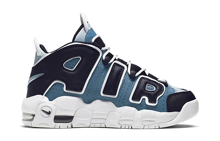 Унисекс кроссовки Nike Air More Uptempo 96 Denim (черно-сине-белые) — фото 4