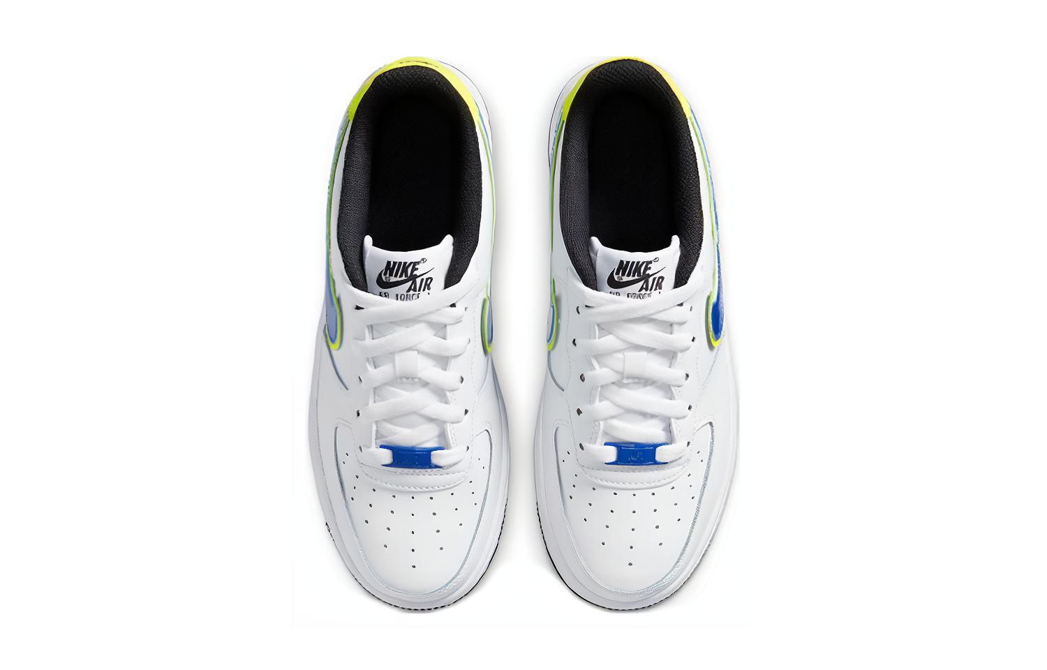 Кеды Nike NikeAir Force 1 07 (бело-сине-желтые) — фото 4