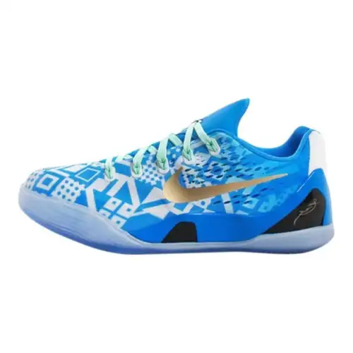 Nike Kobe 9 EM Hyper CobaltGS low-top basketball shoes blue and white same style for men and women