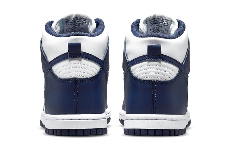 Высокие кеды Nike Dunk High Navy Whit (темно-сине-белые) — Тёмно-синий / белый — фото 8