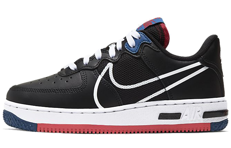 Кеды Nike NikeAir Force 1 React GS (черно-сине-красные)