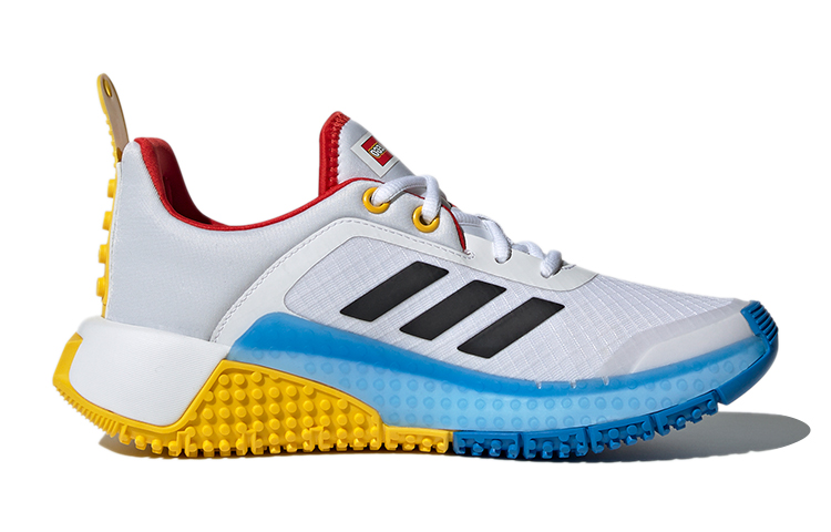 Детские кроссовки Lego x adidas Sport J (бело-черно-синие) — фото 4