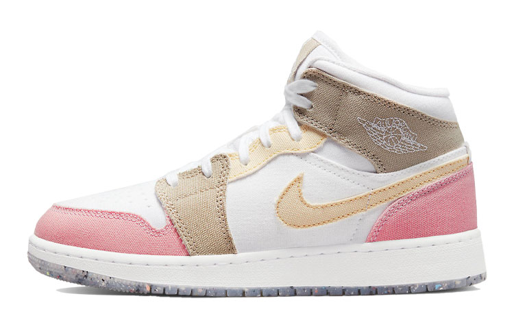 Кроссовки Jordan JordanAir Jordan 1 Mid GS (розовый / белый / коричневый)