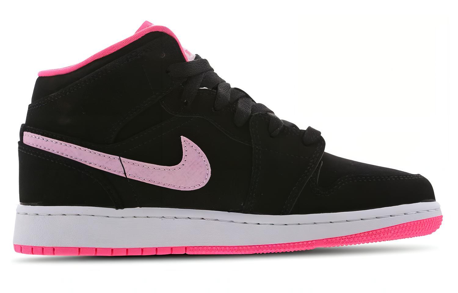 Кроссовки Jordan Air Jordan 1 Mid (черно-розовый) — фото 4