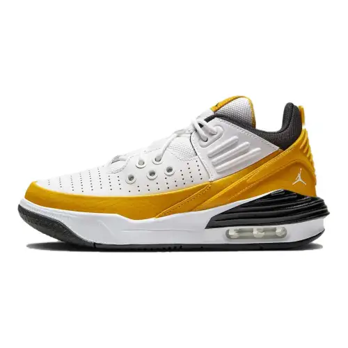 Jordan Max Aura 5 Low top Basketball Shoes Yellow Black White Unisex