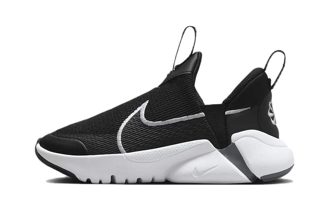 Nike Flex Plus 2 2 BP comfortable sports wear-resistant and breathable low-cut children's running shoes black and white for small and medium-sized children