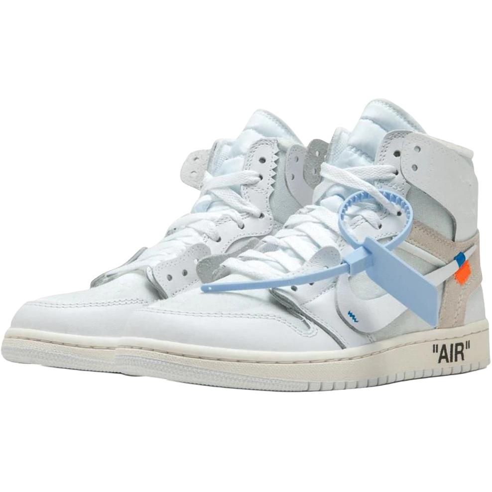 Кроссовки Jordan × OFF-WHITE Air Jordan 1 Retro High White GS (белые) — фото 3