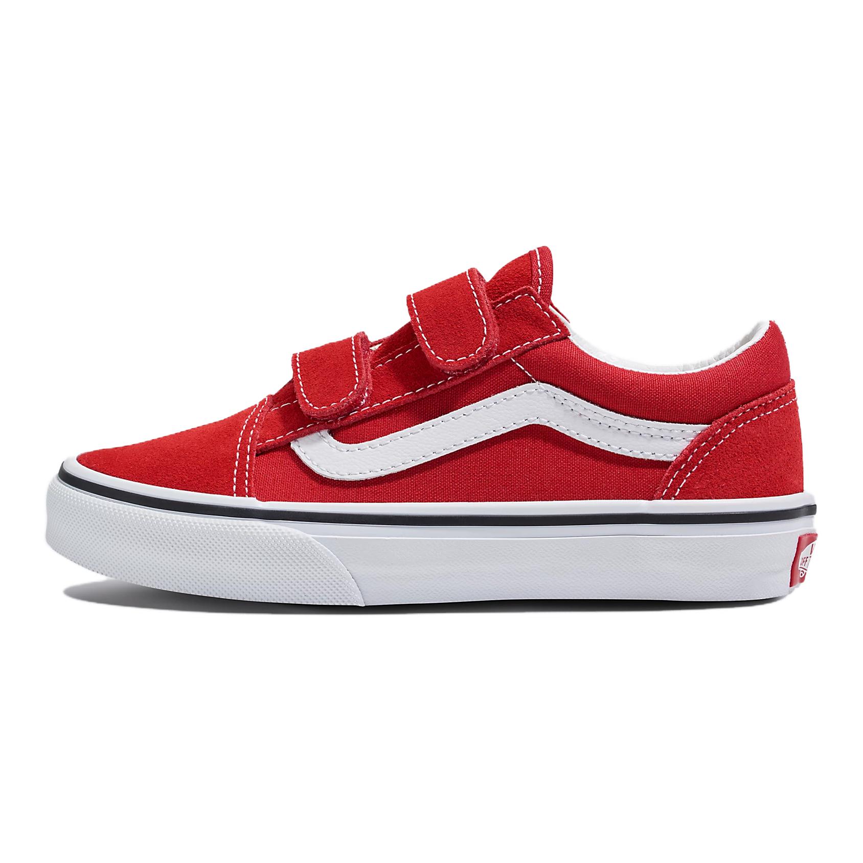 Детские кеды Vans Old Skool V (красно-белые)