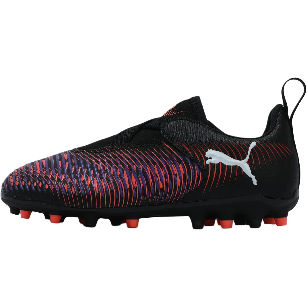 PUMA FUTURE 8 Abrasion Resistant Low top Kids' Soccer Shoes Black Puma White Bright Red Kids'