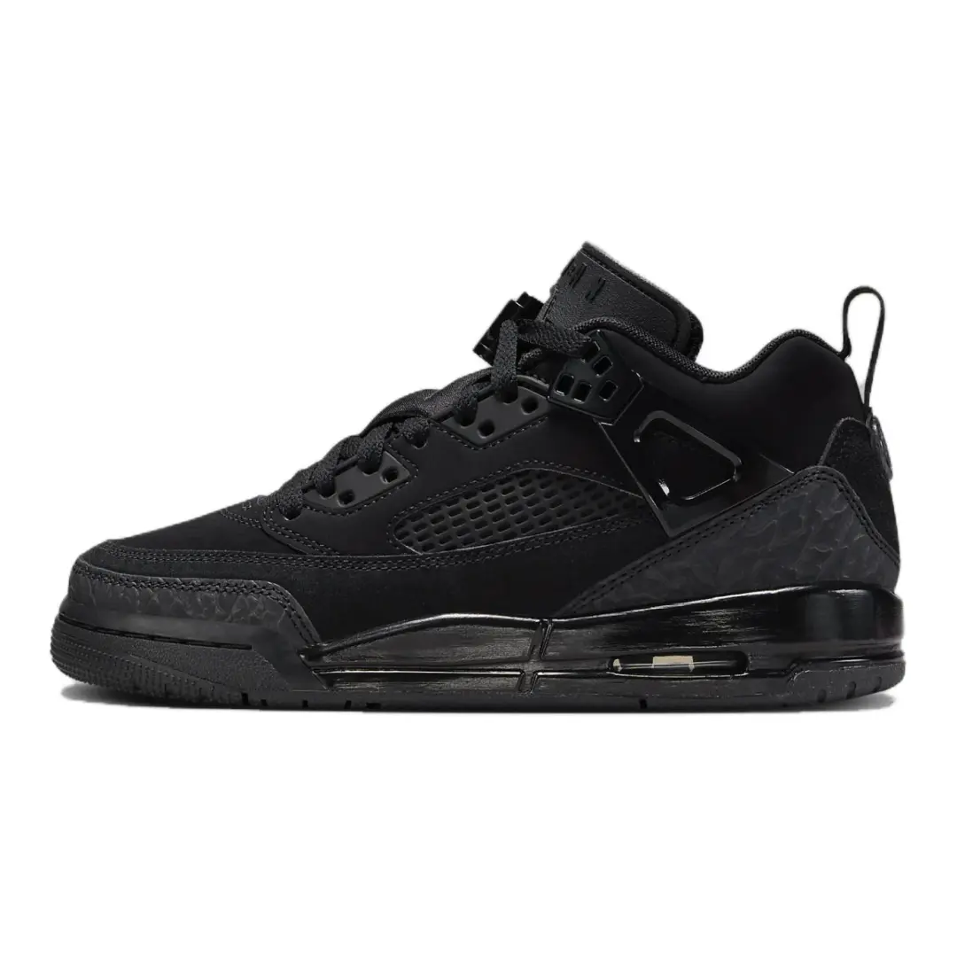 Jordan Spizike Slip Resistant Abrasion Resistant Low top Children's Basketball Shoes Black Unisex