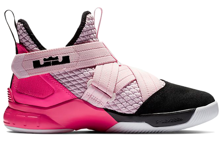 Женские кроссовки Nike NikeLebron 12 GS (черно-розовые) — Чёрныйрозовый — фото 2