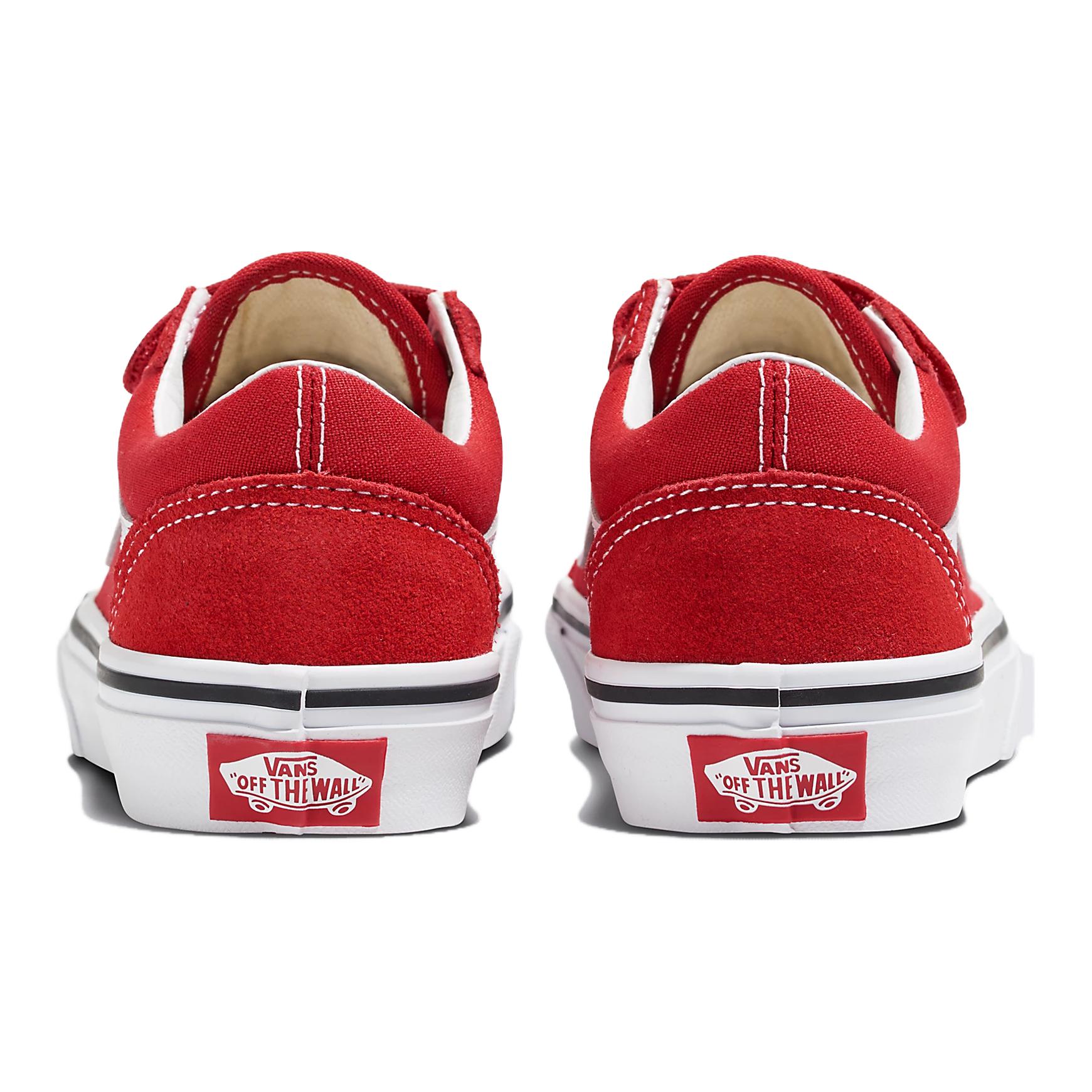 Детские кеды Vans Old Skool V (красно-белые) — фото 4