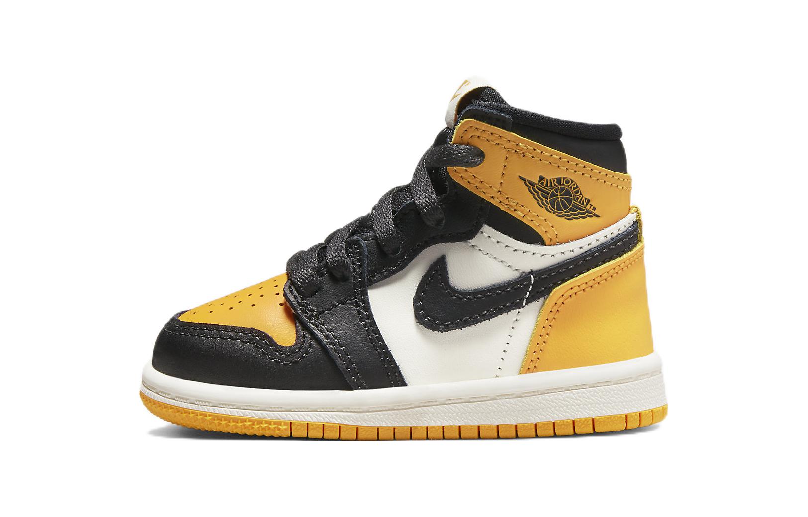 Детские кроссовки Jordan Air Jordan 1 Retro High OG Taxi (черно-желтые)