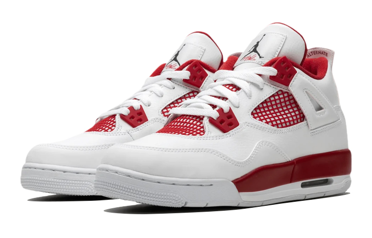 Кроссовки Jordan Air Jordan 4 Retro Alternate 89 (бело-красные) — 白/黑/体育红 — фото 4