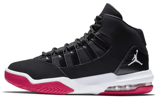 Jordan Max Aura 1 Synthetic Leather High top Basketball Shoes Black Red White Unisex
