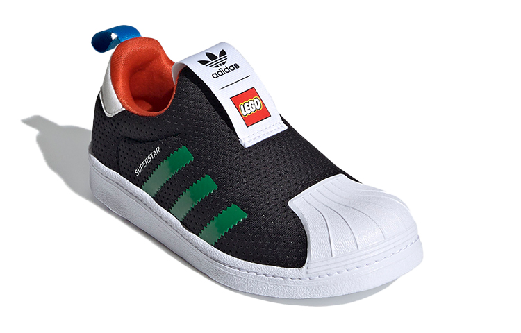 Детские кеды LEGO / x adidas originals 360 X (черно-зеленые) — фото 5