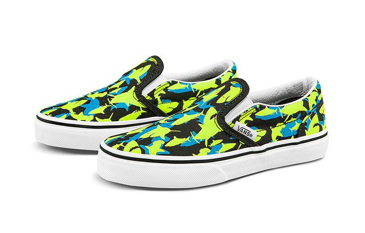 Детские кеды Vans slip-on (зелено-сине-черные) — фото 2
