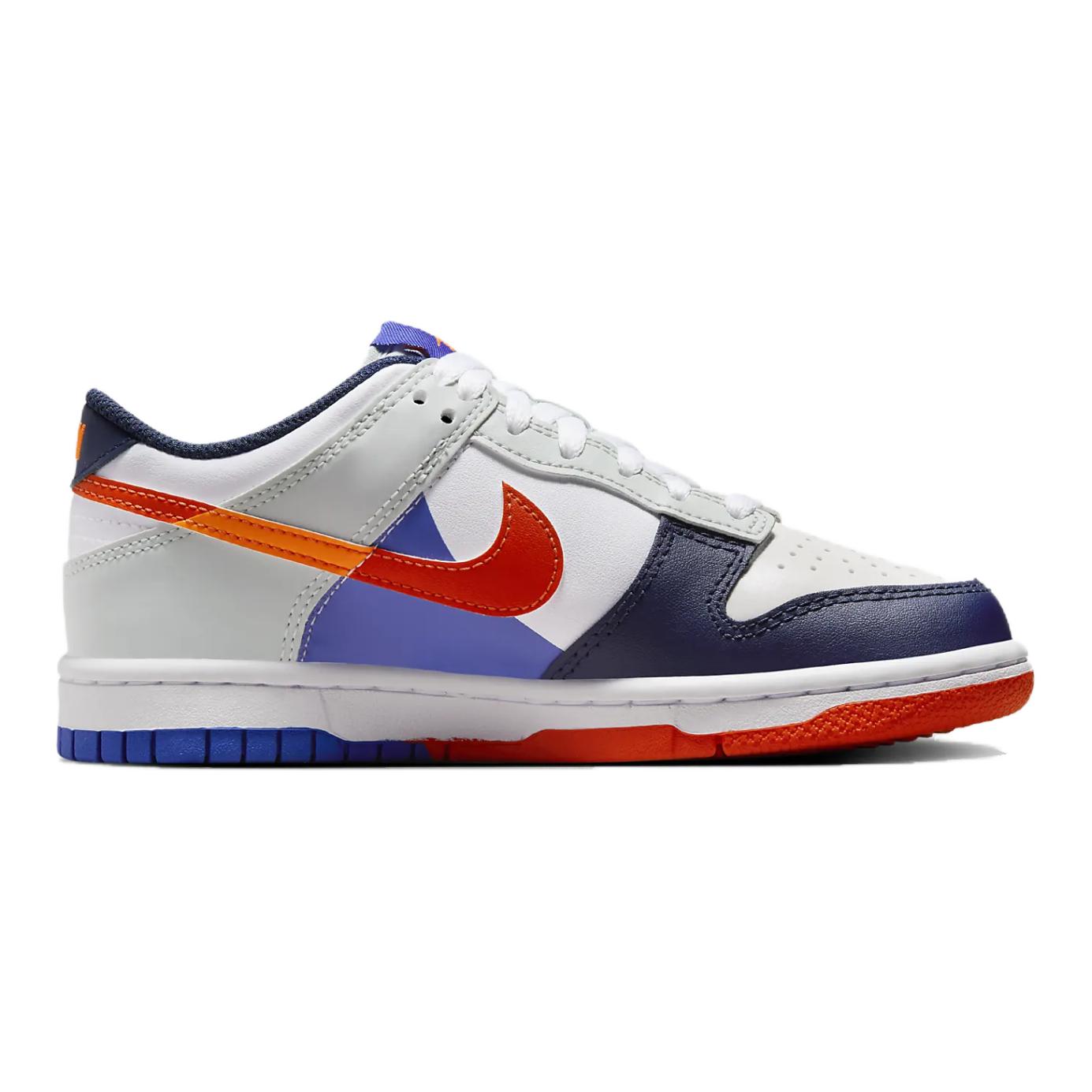 Кроссовки Nike Dunk GS (бело-сине-оранжевые) — Белый / синий / оранжевый — фото 2