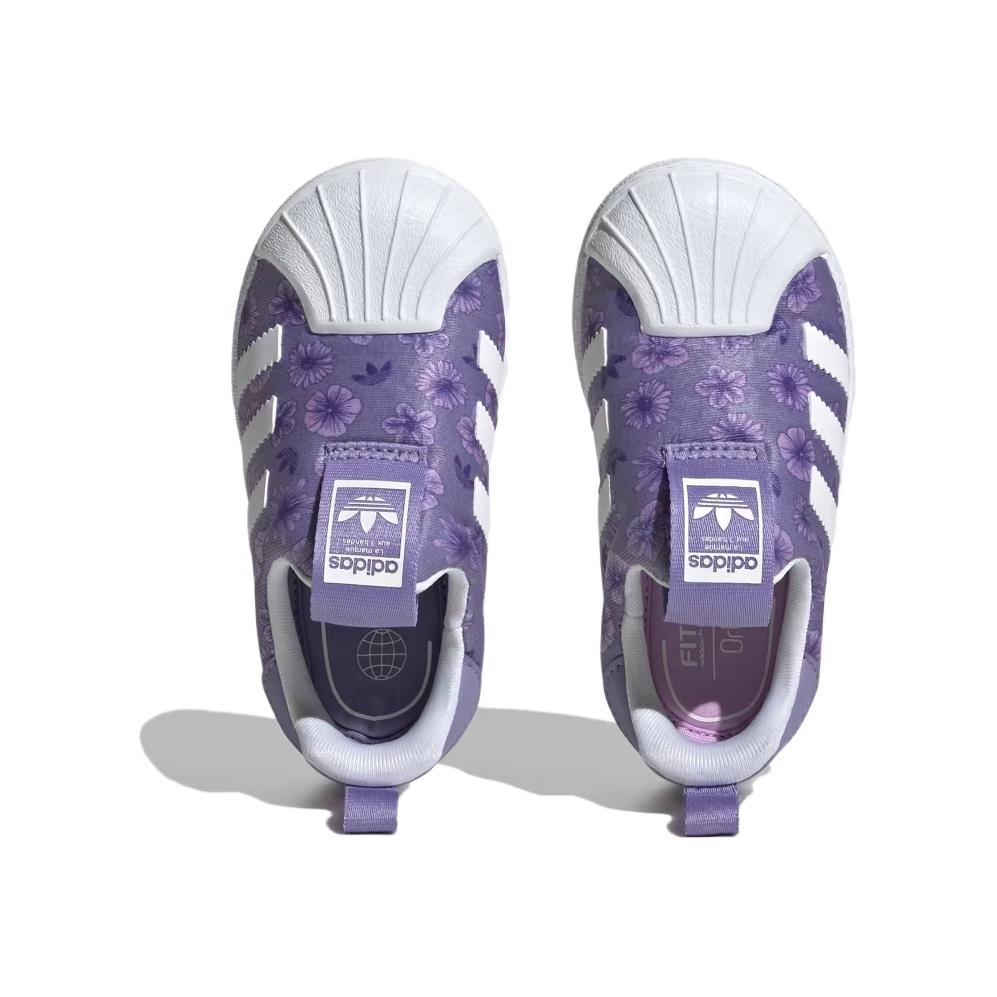 Детские кроссовки adidas originals SUPERSTAR 360 (фиолетово-белые) — 魔法紫丁香 / 云白色 / 幸福紫丁香 — фото 6