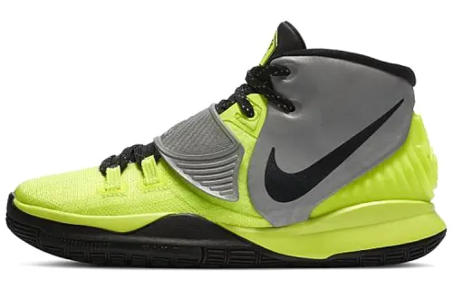Nike Kyrie 6 Cross Volt Black wraparound GS mid-top basketball shoes gray yellow same style for men and women