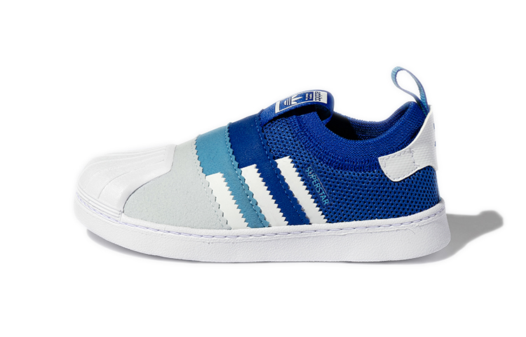 Детские кеды adidas originals Superstar (сине-белые)