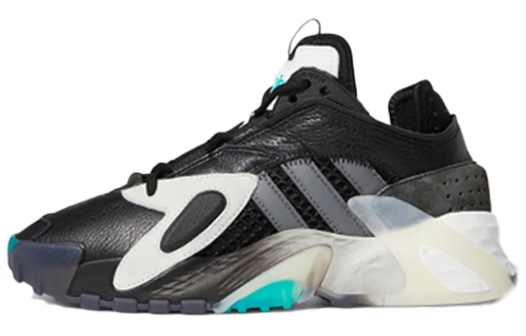 Adidas Originals Slip Resistant Abrasion Resistant Low top Children's Basketball Shoes Black Gray White Teenagers