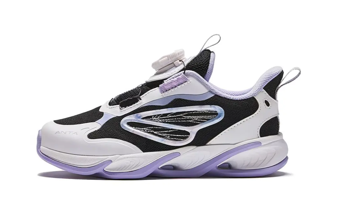 Antakids Chiyan Abrasion Resistant Breathable Low top Kids' Running Shoes Black Purple Children Aged 3 7 Years Old