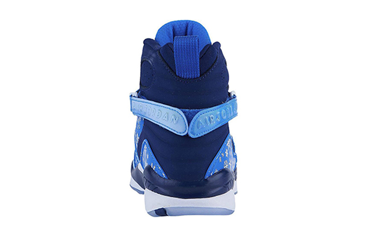 Высокие кроссовки Jordan JordanAir Jordan 8 Retro Snow Blizzard Snowflake GS (синий) — фото 6