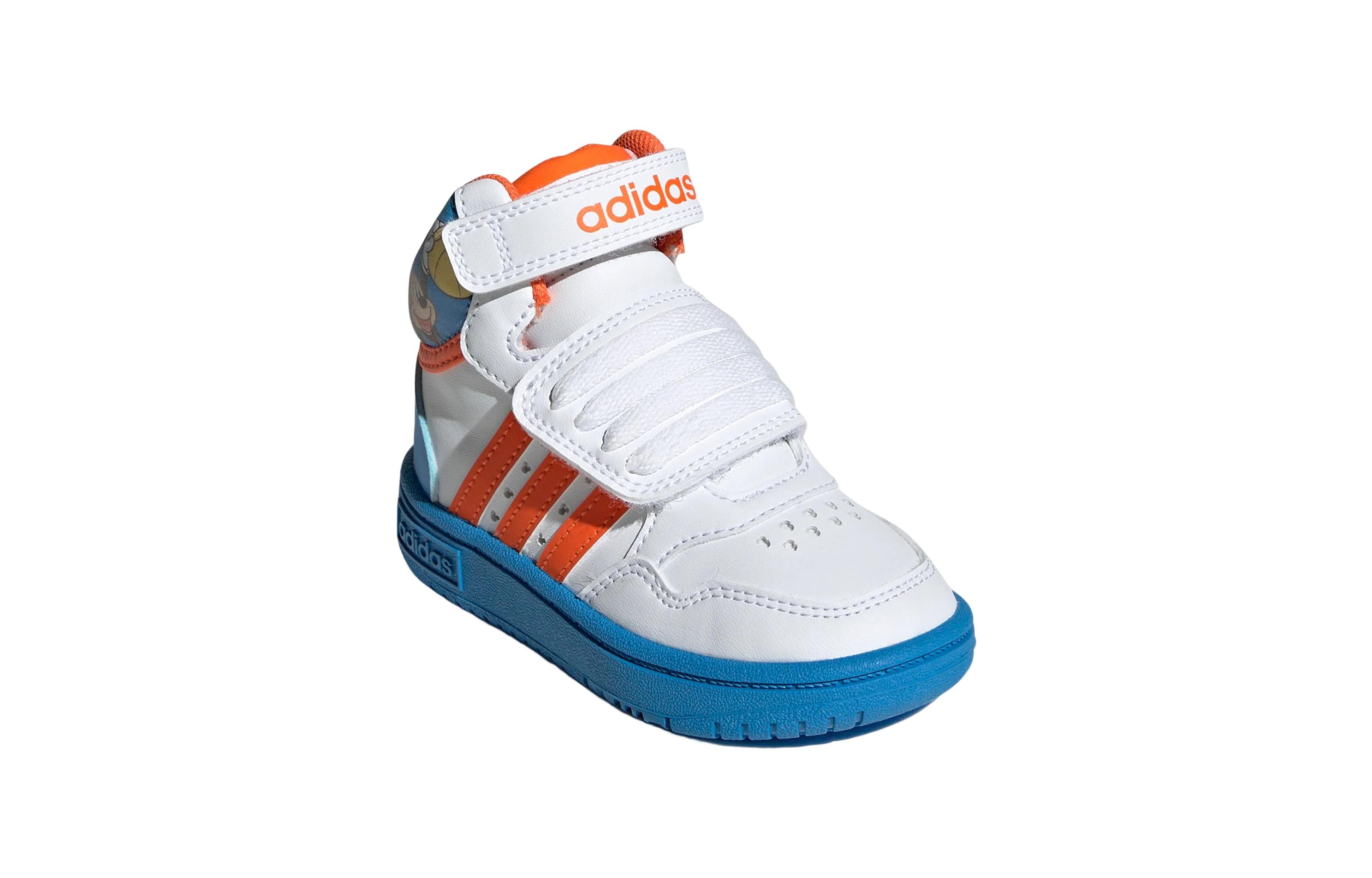 Детские кеды adidas Hoops Mid (белый) — Белый / синий / оранжевый — фото 4