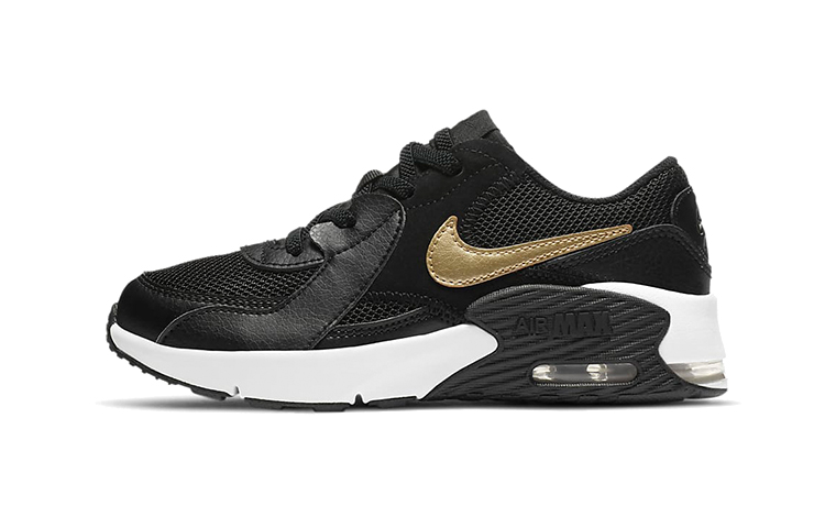 Кроссовки Nike Air Max Excee (черно-золотые)