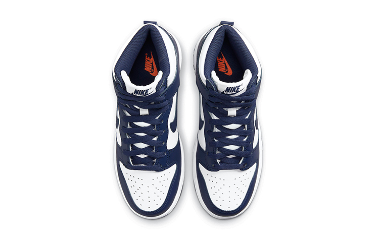 Высокие кеды Nike Dunk High Navy Whit (темно-сине-белые) — Тёмно-синий / белый — фото 7