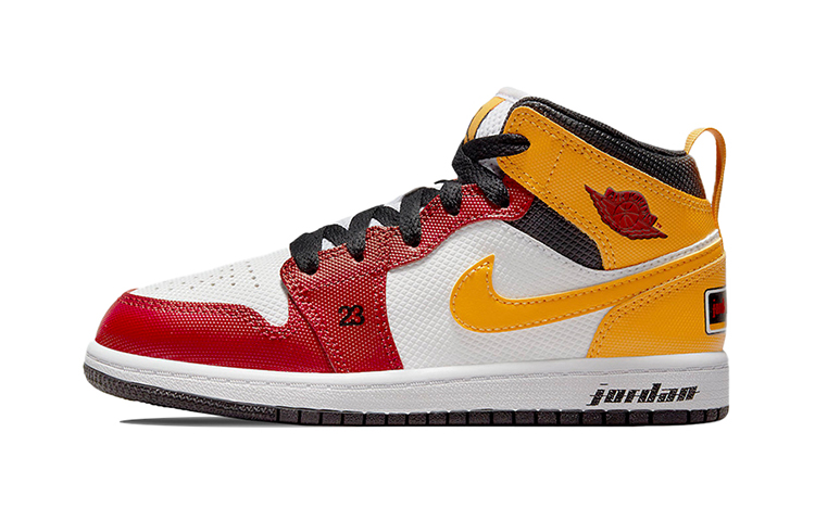 Кроссовки Jordan Jordan Air Jordan 1 Mid "Motorsport" (белый / красный / желтый)
