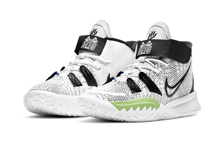 Детские баскетбольные кроссовки Nike Kyrie 7 Brooklyn Beats (бело-черные) — фото 5