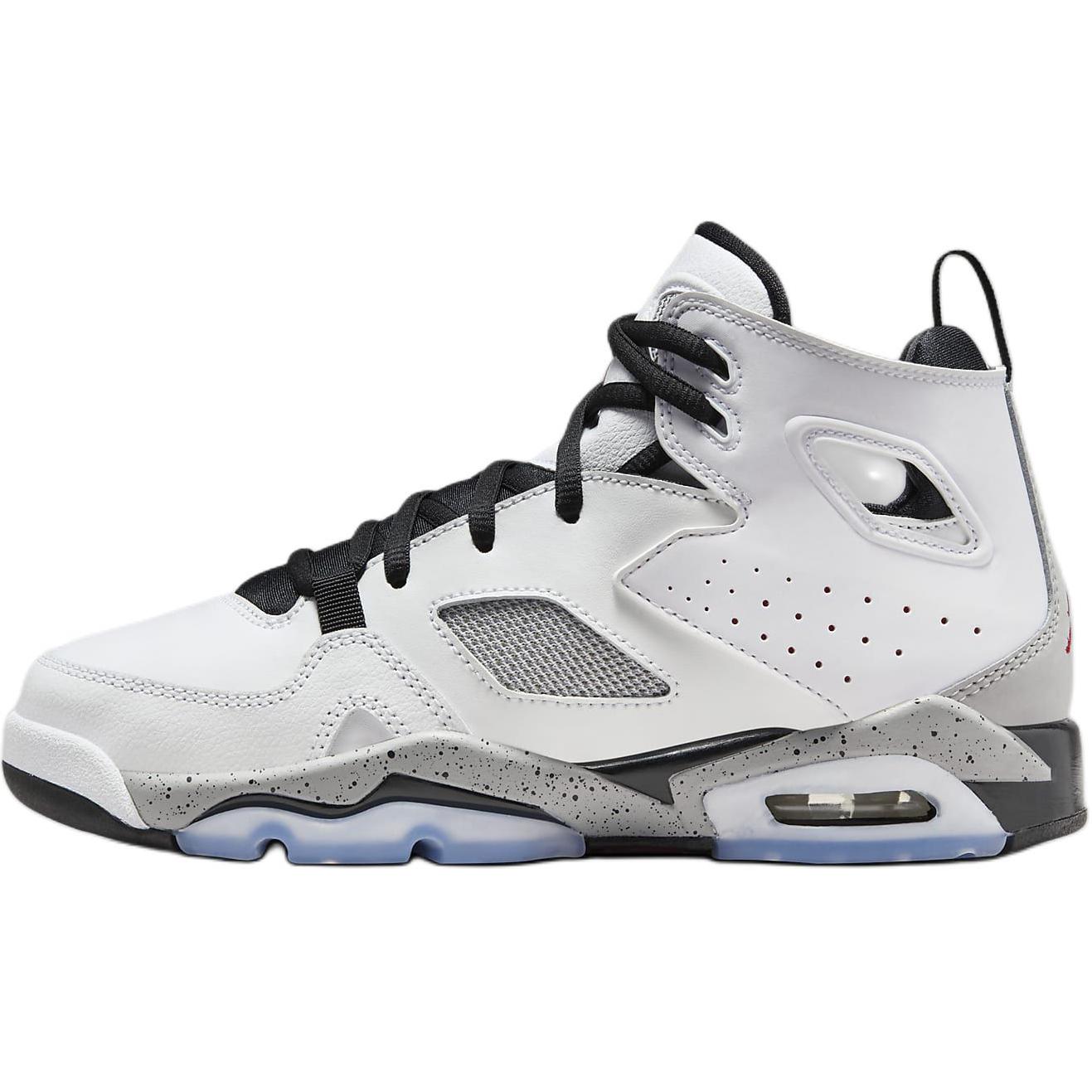 Jordan Flight Club 91 Synthetic Leather Slip Resistant Abrasion Resistant High top Basketball Shoes White Black Unisex