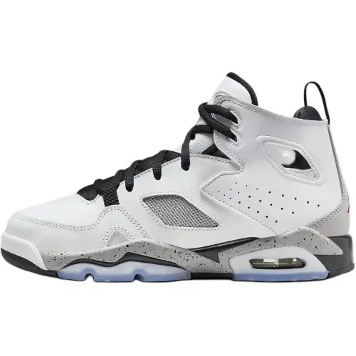 Jordan Flight Club 91 Synthetic Leather Slip Resistant Abrasion Resistant High top Basketball Shoes White Black Unisex