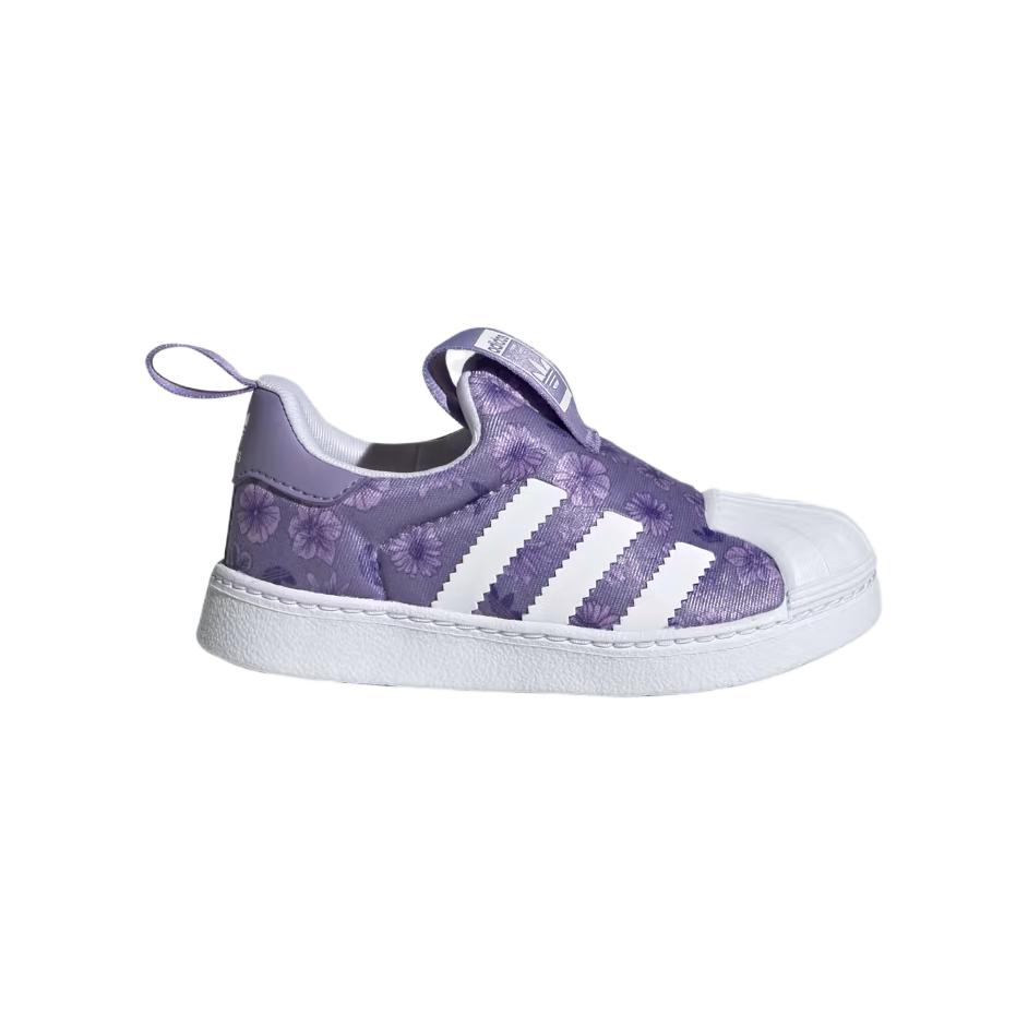 Детские кроссовки adidas originals SUPERSTAR 360 (фиолетово-белые) — 魔法紫丁香 / 云白色 / 幸福紫丁香 — фото 4