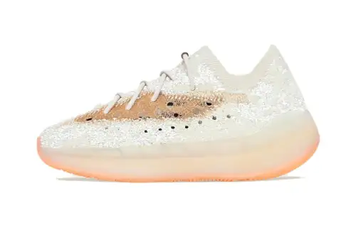 Adidas originals Yeezy Boost 380 non-slip, shock-absorbing and wear-resistant, low-top, children's casual shoes, peach pink, small and medium-sized children