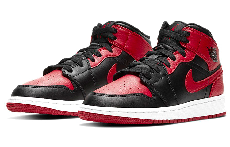 Кеды Jordan Air Jordan 1 Mid (черно-красный) — фото 7