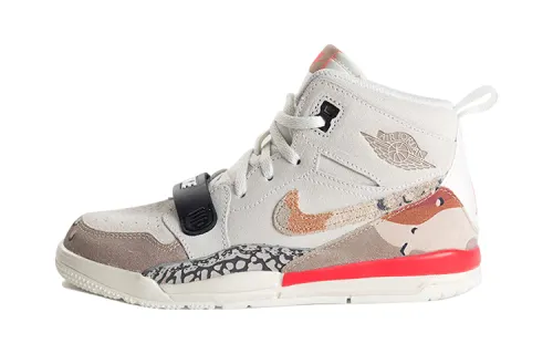 Jordan Legacy 312 Desert Camo, comfortable and durable, non-slip, wear-resistant and balanced, high-top, retro basketball shoes, gray and white, for children and middle-aged children