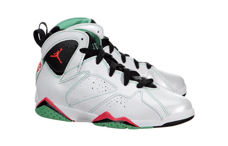 Детские кроссовки Jordan Air Jordan 7 Retro (бело-зелено-красный) — фото 3