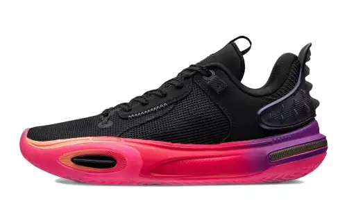 LiNing Li Ning City 11 youth version, comfortable, wear-resistant and breathable, low-top children's basketball shoes, black and red, same style for men and women