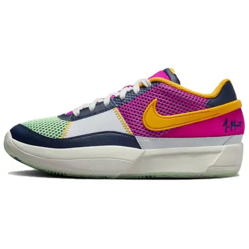 Nike Ja 1 Morant Generation SE fashionable and versatile, comfortable, shock-absorbing and wear-resistant, low-top children's basketball shoes, purple, black and gold, children's style