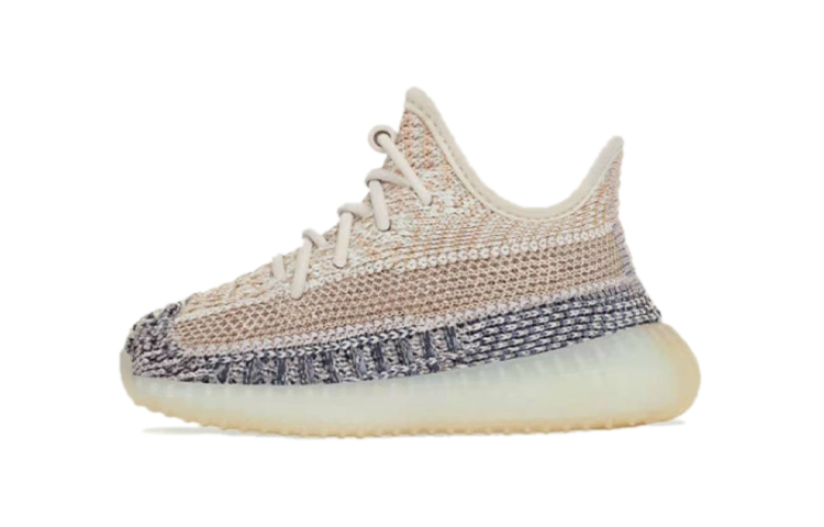 Adidas originals Yeezy Boost 350 V2 \"Ash Pearl\" Woven Color Block Anti-slip Anti-kick Low-top Sports and Casual Shoes Gray Infant and Toddler