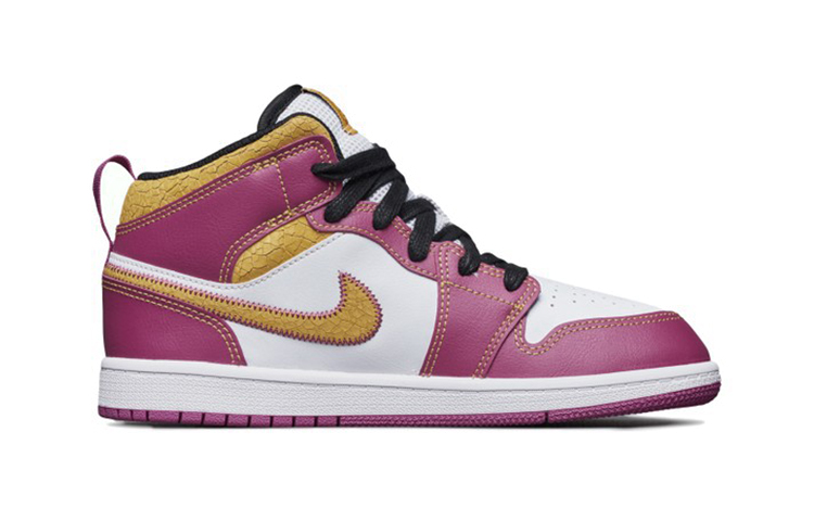 Детские кроссовки Jordan Air Jordan 1 Familia (бело-желто-розовый) — Белый / жёлтый / розовый — фото 4