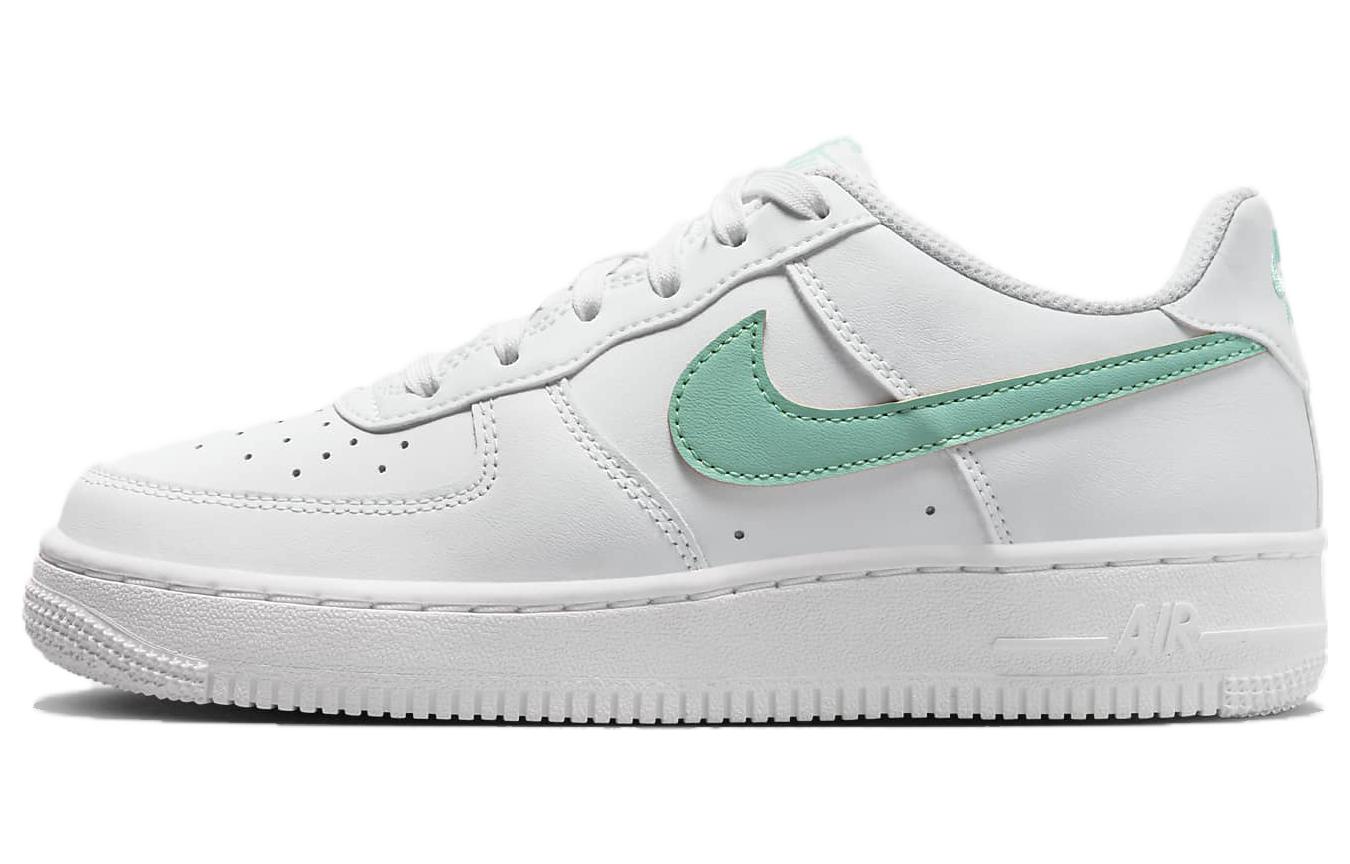 Кроссовки Nike NikeAir Force 1 GS (бело-зеленые)