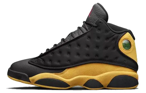 Jordan Air Jordan 13 Retro Carmelo Anthony Class Of Leather Comfortable Anti-Slip Shock Absorption High Top Children's Basketball Shoes Black Gold 2002 Same Style for Men and Women