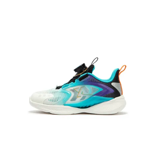 Xtep Hydrogen Wind 5.0 non-slip, shock-absorbing and wear-resistant low-cut children's running shoes, smart blue, small and medium-sized children